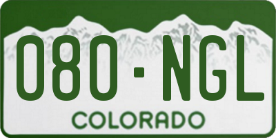 CO license plate 080NGL
