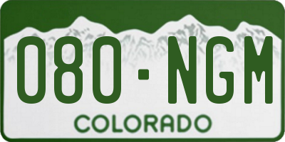 CO license plate 080NGM