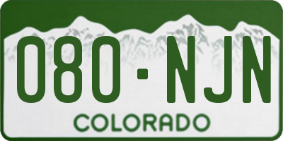 CO license plate 080NJN