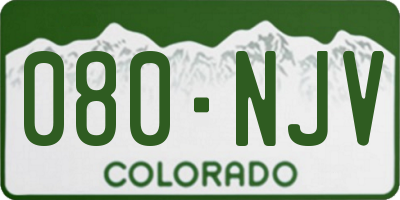CO license plate 080NJV