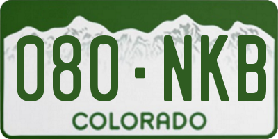 CO license plate 080NKB