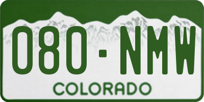 CO license plate 080NMW