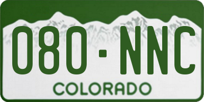 CO license plate 080NNC