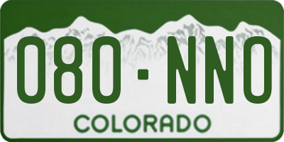 CO license plate 080NNO