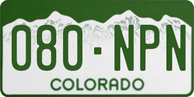 CO license plate 080NPN