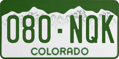CO license plate 080NQK