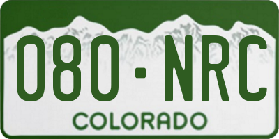 CO license plate 080NRC