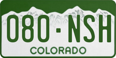 CO license plate 080NSH