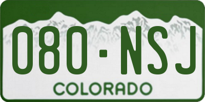 CO license plate 080NSJ