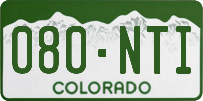 CO license plate 080NTI