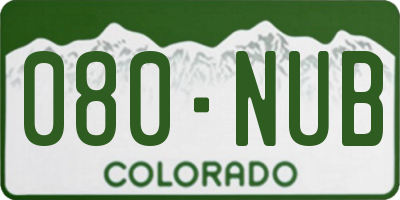 CO license plate 080NUB