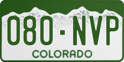 CO license plate 080NVP