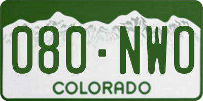 CO license plate 080NWO