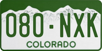 CO license plate 080NXK