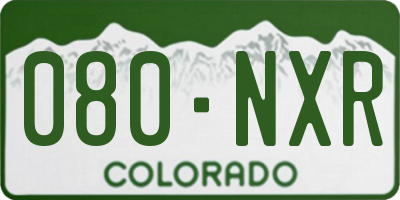 CO license plate 080NXR