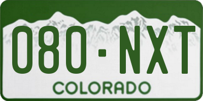 CO license plate 080NXT