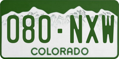 CO license plate 080NXW