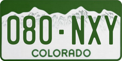 CO license plate 080NXY