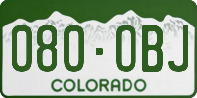 CO license plate 080OBJ