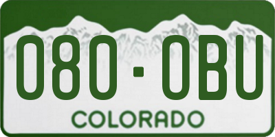 CO license plate 080OBU