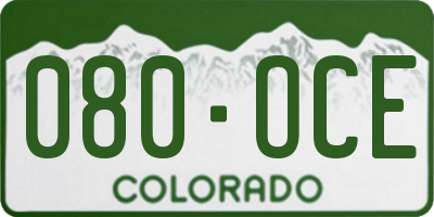 CO license plate 080OCE