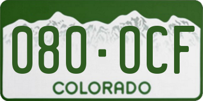 CO license plate 080OCF