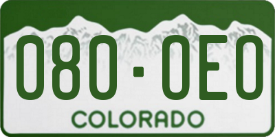 CO license plate 080OEO