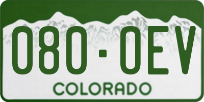 CO license plate 080OEV