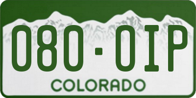 CO license plate 080OIP