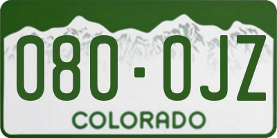 CO license plate 080OJZ