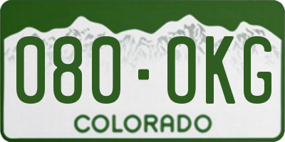 CO license plate 080OKG