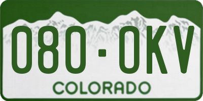 CO license plate 080OKV