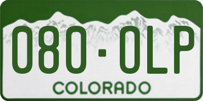 CO license plate 080OLP