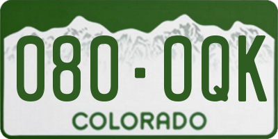 CO license plate 080OQK
