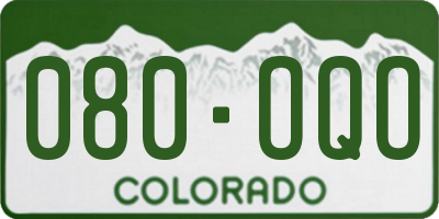 CO license plate 080OQO