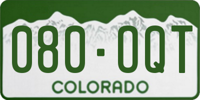 CO license plate 080OQT
