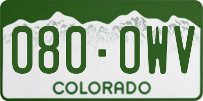 CO license plate 080OWV