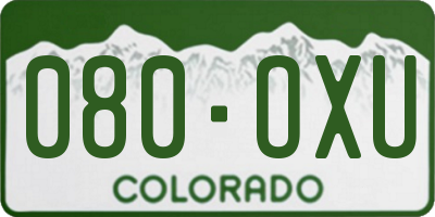 CO license plate 080OXU