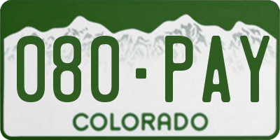 CO license plate 080PAY
