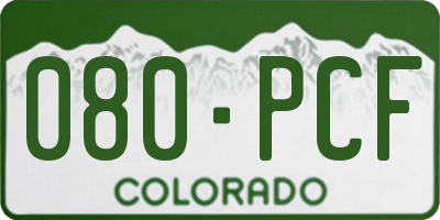 CO license plate 080PCF