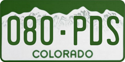 CO license plate 080PDS