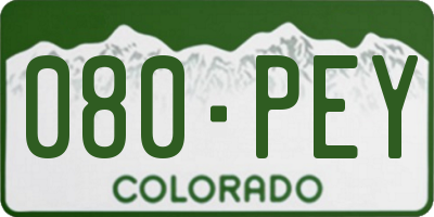 CO license plate 080PEY