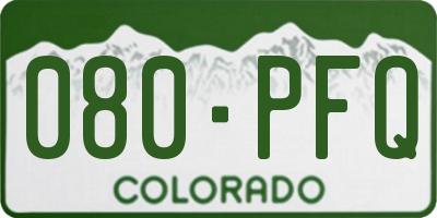 CO license plate 080PFQ