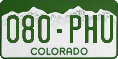 CO license plate 080PHU