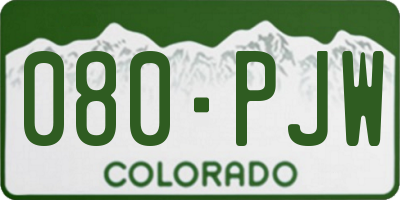 CO license plate 080PJW