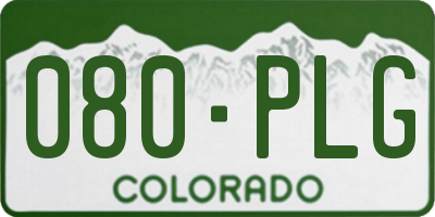 CO license plate 080PLG