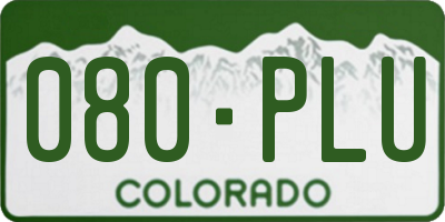 CO license plate 080PLU