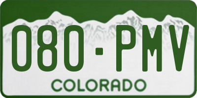 CO license plate 080PMV