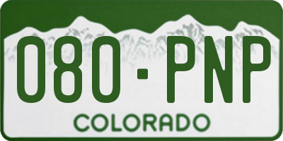 CO license plate 080PNP