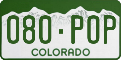 CO license plate 080POP